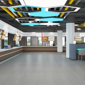 现代食堂3D模型下载